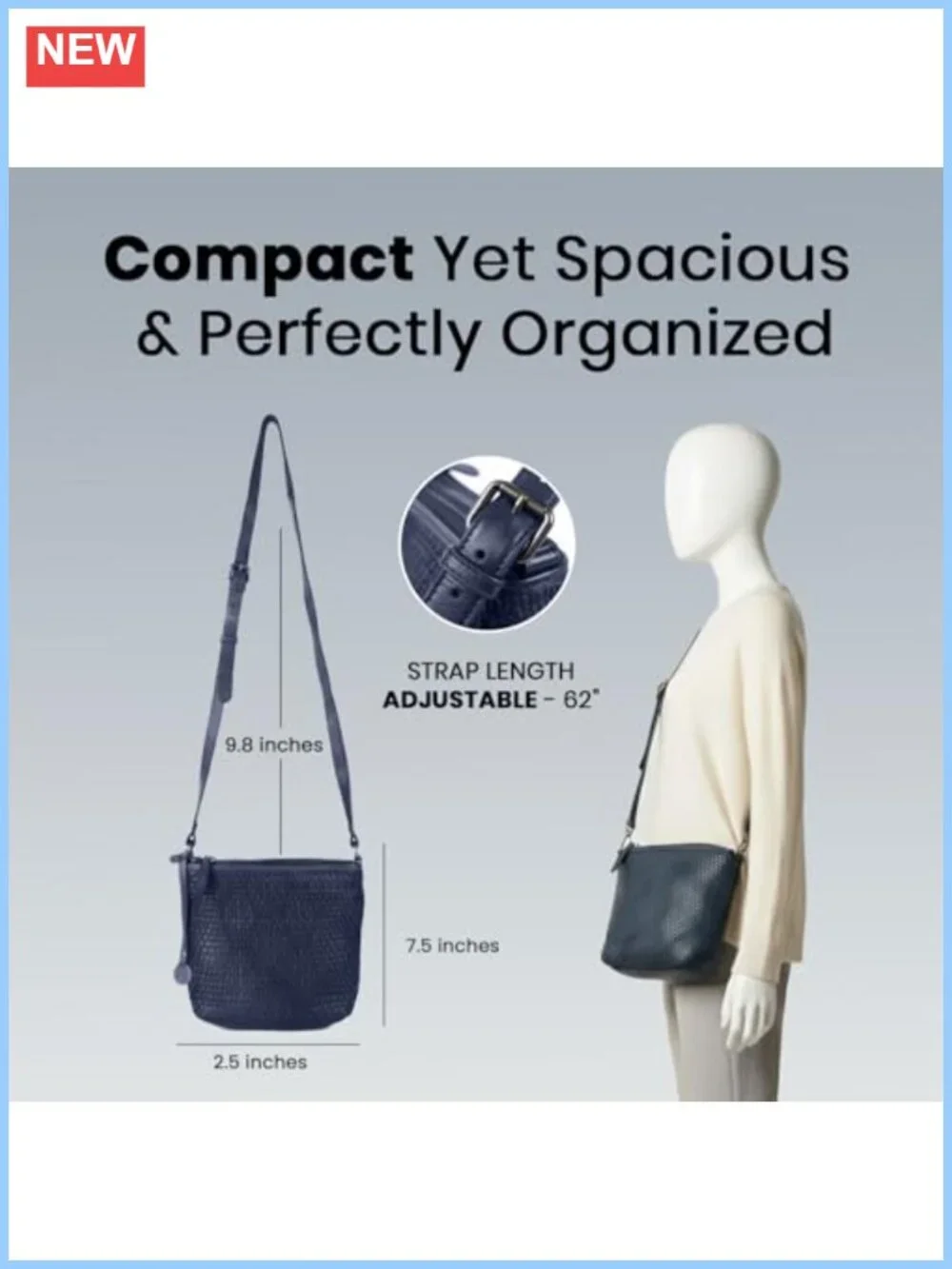 Genuine Leather Crossbody Sling Bag for Women Vintage Shoulder Purse